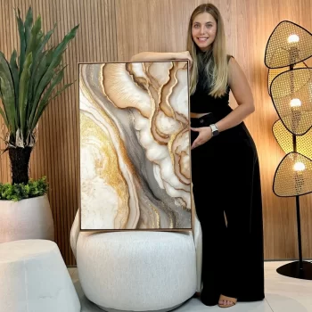 Quadro Decorativo New Abstrato Gold
