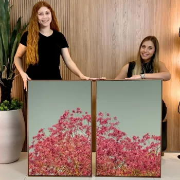Kit Quadro Decorativo Pink Flower