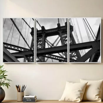 Kit Quadro Decorativo Ponte Urbana 3 Partes