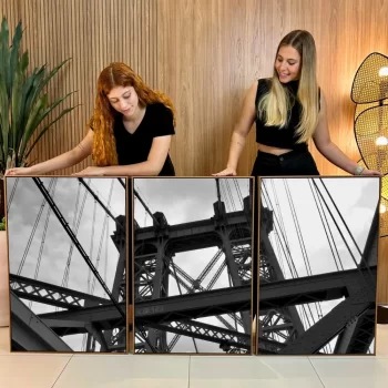 Kit Quadro Decorativo Ponte Urbana 3 Partes