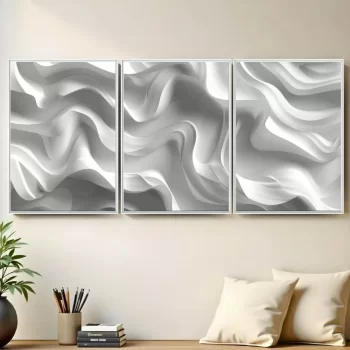 Kit Quadro Decorativo Abstrato Clean 3 Partes