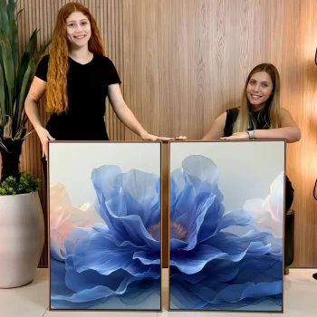 Kit Quadro Decorativo Blue Flower