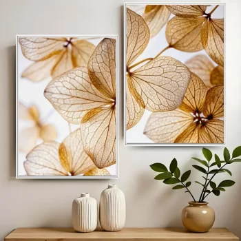 Kit Quadro Decorativo Flores Neutras II