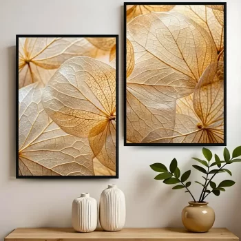 Kit Quadro Decorativo Flores Neutras III