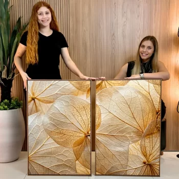 Kit Quadro Decorativo Flores Neutras III