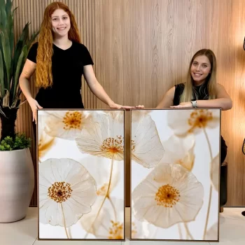 Kit Quadro Decorativo Flores Delicadas