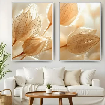 Kit Quadro Decorativo Flores Iluminadas