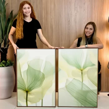 Kit Quadro Decorativo Flores Verdes Clean