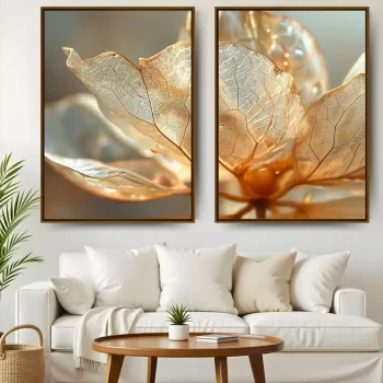 Kit Quadro Decorativo Flor Vidro