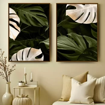 Kit Quadro Decorativo Costela De Adão Green And Pearl