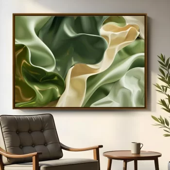 Quadro Decorativo Formas Abstratas Verdes