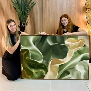 Quadro Decorativo Formas Abstratas Verdes