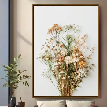 Quadro Decorativo Flores Neutras Composição III