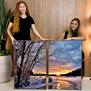 Kit Quadro Decorativo Pôr Do Sol No Gelo