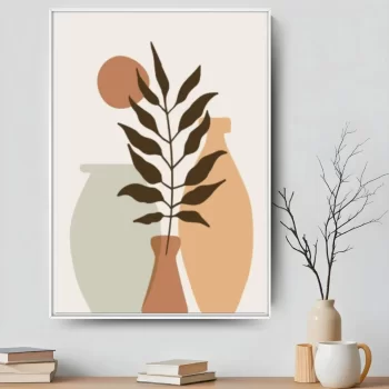 Quadro Decorativo Vasos C/ Folhagens Vector Art II