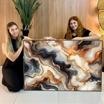 Quadro Decorativo Abstrato Black Premium