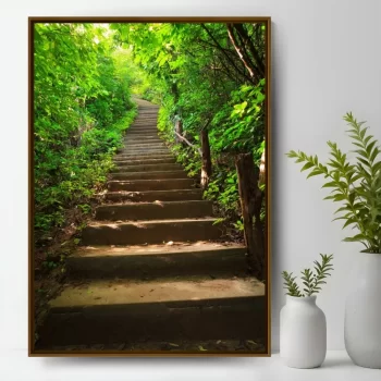 Quadro Decorativo Escadaria Na Floresta