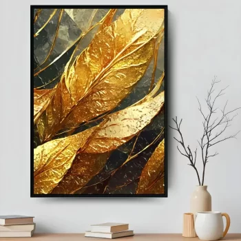 Quadro Decorativo Textura Folha Ouro I