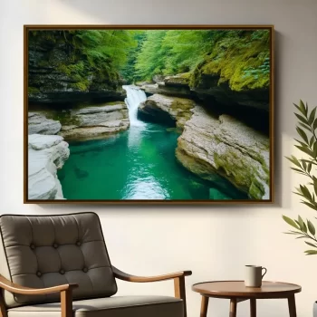 Quadro Decorativo Cachoeira No Paraíso