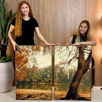 Kit Quadro Decorativo Paisagem Outonada