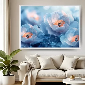 Quadro Decorativo Flores Azuis