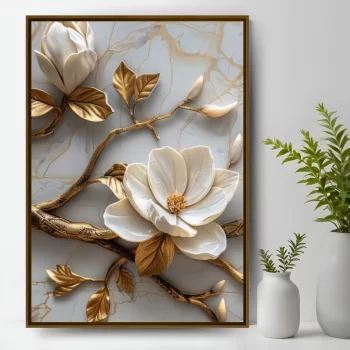 Quadro Decorativo Flor Ouro I