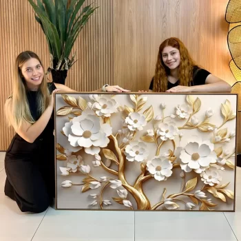 Quadro Decorativo Árvore Ouro II