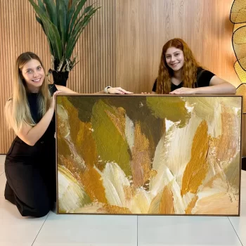 Quadro Decorativo Pinceladas Abstratas Tons Terrosos