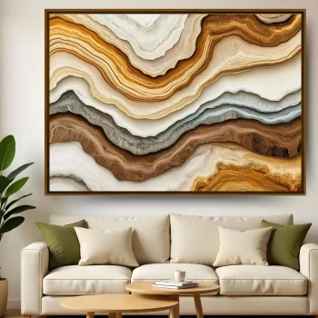 Quadro Decorativo Ondas Abstratas Terrosas