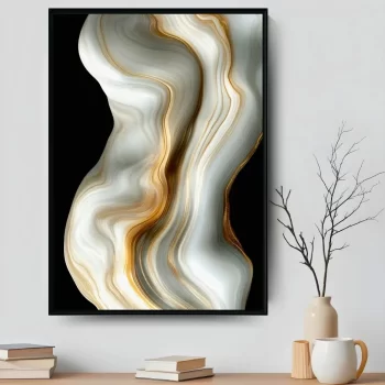 Quadro Decorativo Abstract Premium Gold Clean