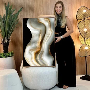 Quadro Decorativo Abstract Premium Gold Clean