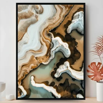 Quadro Decorativo Paisagem Terrosa Com Água
