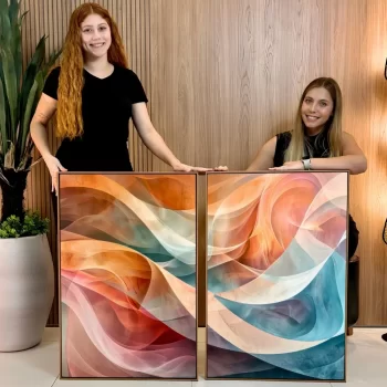 Kit Quadro Decorativo Linhas & Formas Abstratas Colors