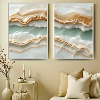 Kit Quadro Decorativo Pedra Abstrata Clean