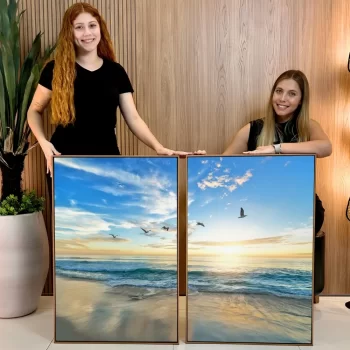 Kit Quadro Decorativo Pássaros Na Praia
