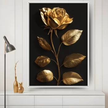 Quadro Decorativo Coleção Floral Black Vll
