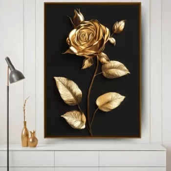 Quadro Decorativo Coleção Floral Black Vlll