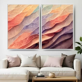 Kit Quadro Decorativo Abstrato Tons Rosé
