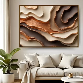 Quadro Decorativo Abstrato Cobre II