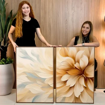 Kit Quadro Decorativo Aurora Dourada II