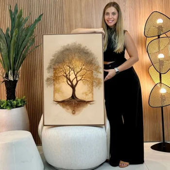 Quadro Decorativo Parábola do Grão de Mostarda Arte Cristã em Aquarela
