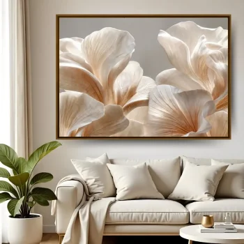 Quadro Decorativo Pétalas de Marfim